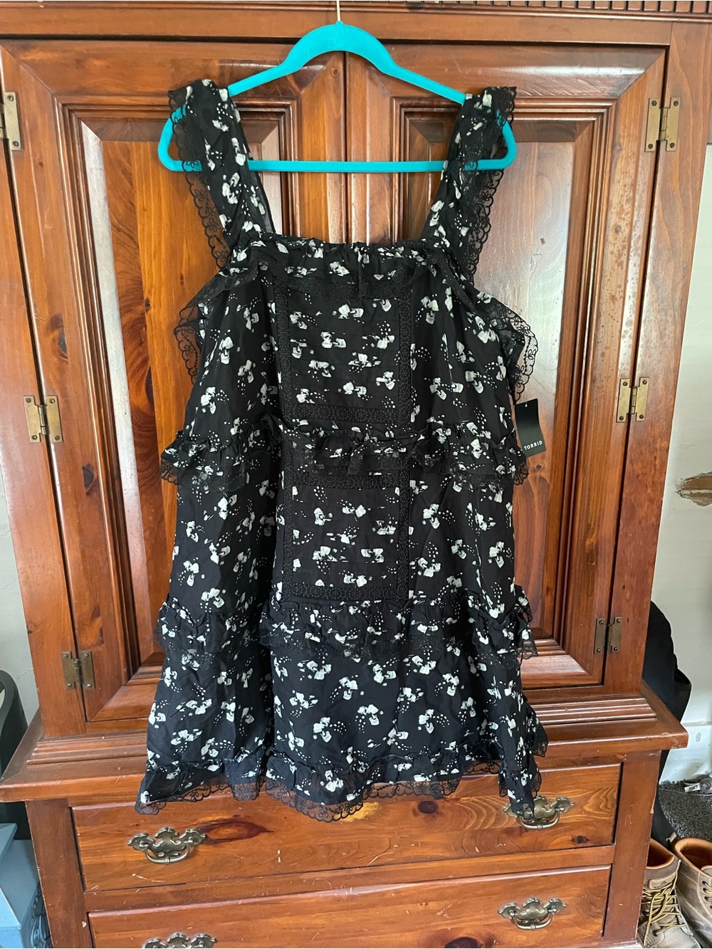 torrid Black Floral Ruffle Sundress